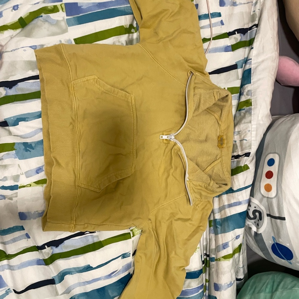Yellow cropped quarter zip